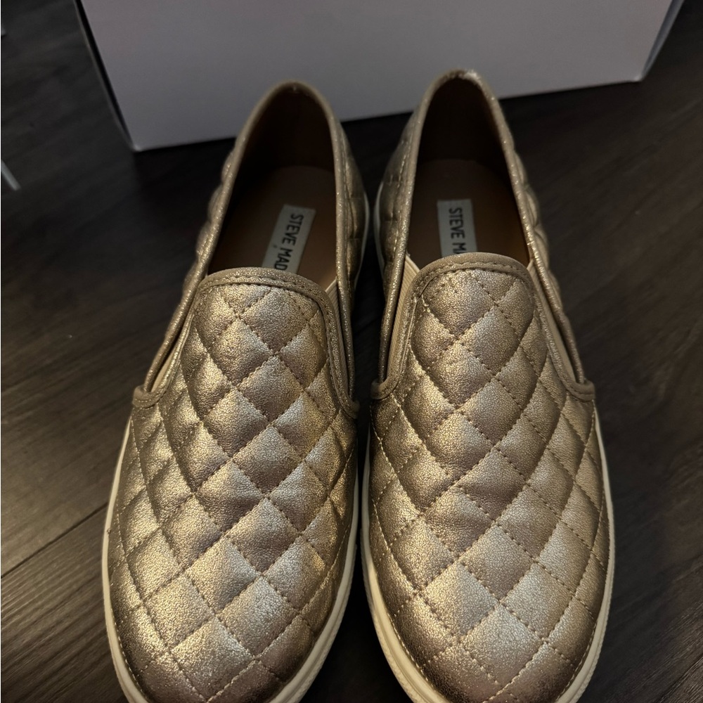 Steve Madden Metallic Quilted Slip-On Sneakers